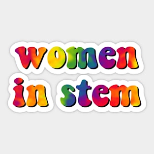 Women in STEM retro rainbow Sticker